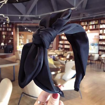 Konijn oren doek Bow hoofdband meisjes haar hoepel bands accessoires (zwart)