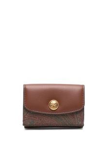 ETRO paisley-jacquard leather wallet - Marron