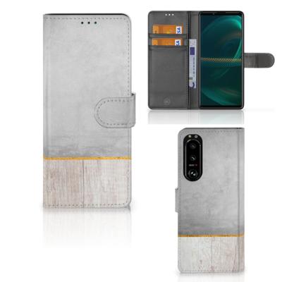 Sony Xperia 5III | Book Style Case | Wood Concrete | Portemonnee hoesje