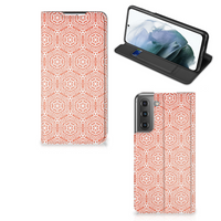 Samsung Galaxy S21 FE Hoesje met Magneet Pattern Orange