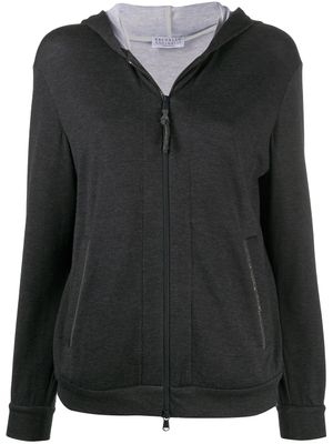 Brunello Cucinelli sweat zippé à capuche - Noir