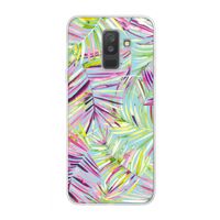 Tropical Palms Blue: Samsung Galaxy A6 Plus (2018) Transparant Hoesje