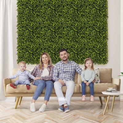 12 Kunstgras Wandpanelen 50 x 50 cm Gras Panelen met Gebogen Structuur Oppervlak en 7 cm Dikte Privacy Haag voor Binnentuin Balkon