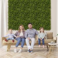 12 Kunstgras Wandpanelen 50 x 50 cm Gras Panelen met Gebogen Structuur Oppervlak en 7 cm Dikte Privacy Haag voor Binnentuin Balkon