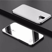 Galvaniseren spiegel horizontale Flip lederen draagtas voor Xiaomi Pocophone F1 met houder (zilver)