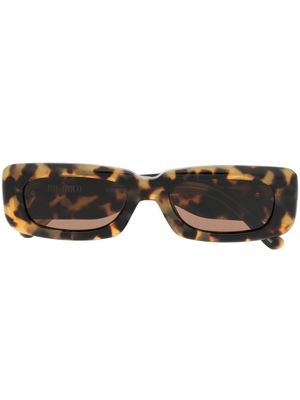 Linda Farrow x The Attico lunettes de soleil Marfa à effet écaille de tortue - Marron