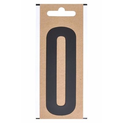Boten plakcijfer 0 zwart 10 cm