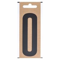 Boten plakcijfer 0 zwart 10 cm