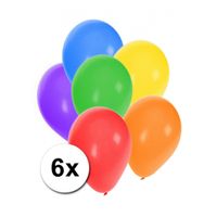 Gekleurde party ballonnen 6 stuks - thumbnail