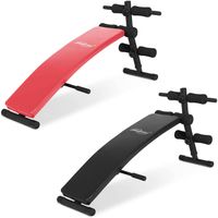 Physionics- Sit Up Bank met beenfixatie, inklapbaar, 5-voudig verstelbaar, 60-72 cm, staal, zwart, buikspiertrainer,...