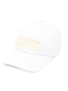 Alexander McQueen casquette en coton à logo brodé - Blanc