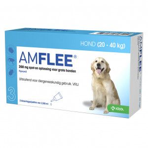 Amflee Spot-On 268 mg hond L 20 - 40 kg 2 x 3 pipetten