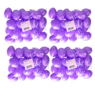 Hobby knutsel eieren - 100x - 6 cm - paars - kunststof - decoratie paaseieren
