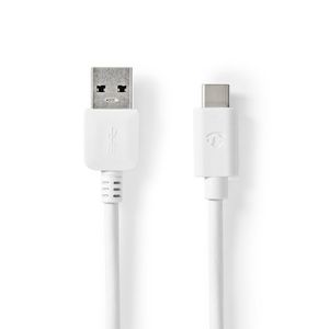 Nedis USB-Kabel | USB 3.2 Gen 2 | USB-A Male naar USB-C Male | 10 Gbps | 1 m | 1 stuks - CCGW61650WT10 CCGW61650WT10