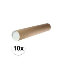 Poster koker van karton - 10x - 680 x 100 mm - Bruin - Verzendkokers - Voor A1 formaat papier