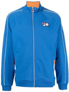 Fila sweat zippé en coton à patch logo - Bleu