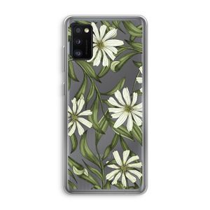 Wit bloemenpatroon: Samsung Galaxy A41 Transparant Hoesje