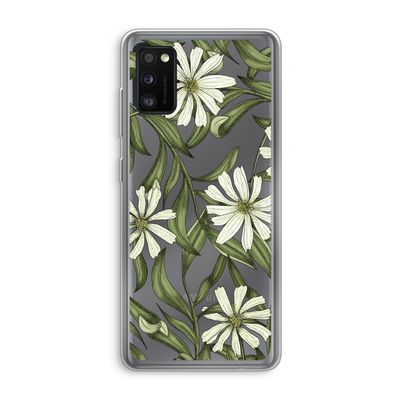 Wit bloemenpatroon: Samsung Galaxy A41 Transparant Hoesje