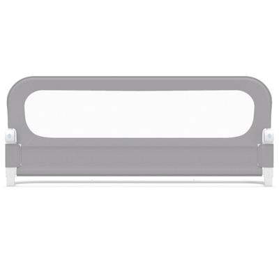 Opvouwbaar Bedhekje voor Peuters Verstelbaar Babybedhekje met Afneembare Oxford-Stofbekleding en Stevig U-vormig Frame Valbeveiliging met Y-vormig Gordelsysteem en Gesp-L-Grijs