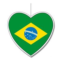 Brazili? hangdecoratie hart 28 cm