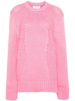Marine Serre pull en maille épaisse à col rond - Rose