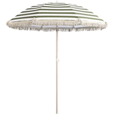 Leen Bakker - Parasol Oliva Tilt - Gestreept - Ø200 Cm - Polyester - Wit#Blauw