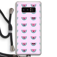 Smiley watermeloenprint: Samsung Galaxy Note 8 Transparant Hoesje met koord