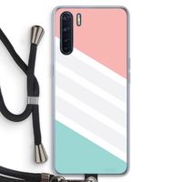 Strepen pastel: Oppo A91 Transparant Hoesje met koord
