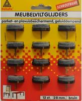 Meubelviltglijder schr.bruin 28mm - Deltafix