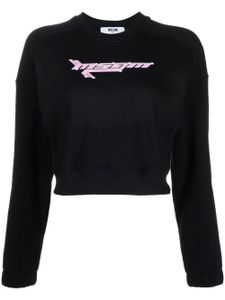 MSGM sweat crop à logo imprimé - Noir