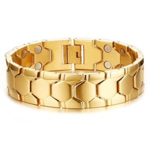 Magnetische heren armband Mendes Edelstaal Goudkleurig