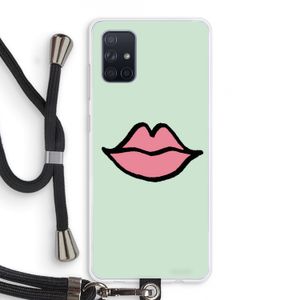 Kusje: Samsung Galaxy A71 Transparant Hoesje met koord