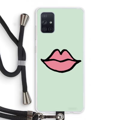 Kusje: Samsung Galaxy A71 Transparant Hoesje met koord