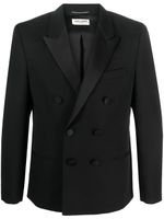 Saint Laurent blazer en laine à boutonnière croisée - Noir