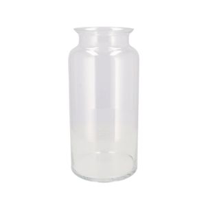 Bloemenvaas melkbus fles model Milky - transparant glas - D19 x H35 cm