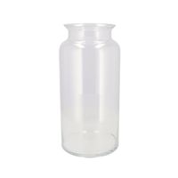 Bloemenvaas melkbus fles model Milky - transparant glas - D19 x H35 cm