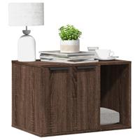 Kattenbakkast 60x40x40 cm bewerkt hout bruin eikenkleurig