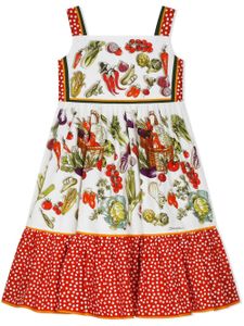 Dolce & Gabbana Kids robe sans manches à imprimé graphique - Blanc