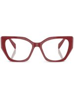 Prada Eyewear lunettes de vue à monture oversize - Rouge - thumbnail