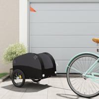 VidaXL Fietstrailer 30 kg ijzer zwart