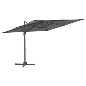 The Living Store Zweefparasol - Antraciet - 300 x 300 x 258 cm - Kantelbaar - 360 graden draaibaar - Zwenksysteem