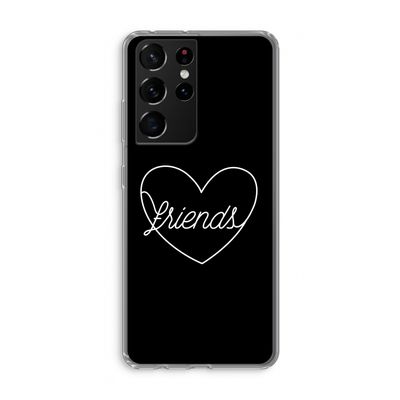 Friends heart black: Samsung Galaxy S21 Ultra Transparant Hoesje