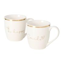 Boltze Home Mok davina be happy/smile 400ml h10cm