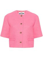 Moschino short-sleeve cropped tweed jacket - Rose