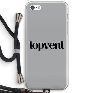 Topvent Grijs Zwart: iPhone 5 / 5S / SE Transparant Hoesje met koord