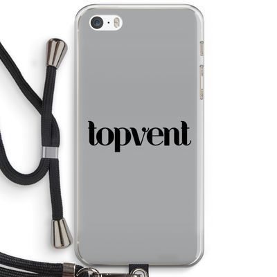Topvent Grijs Zwart: iPhone 5 / 5S / SE Transparant Hoesje met koord