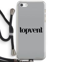 Topvent Grijs Zwart: iPhone 5 / 5S / SE Transparant Hoesje met koord