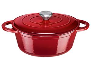 ERNESTO Gietijzeren braadpan Ø25 cm Ovaal (Rood)