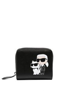 Karl Lagerfeld porte-monnaie Ikonik Karl en cuir - Noir