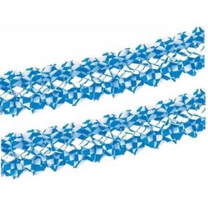 Set van 2x stuks papstar Bayern/Oktoberfest thema feest slinger wit/blauw 4 meter